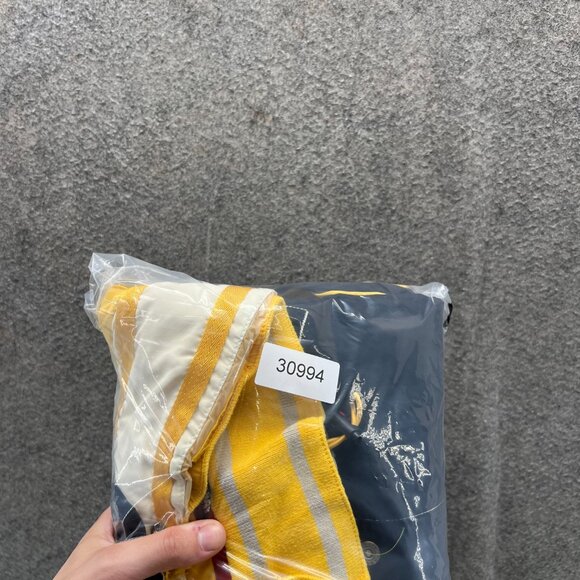 Vintage Tommy Hilfiger Jacket Men Large Yellow ColorBlock Windbreaker Hooded 80s - Picture 12 of 12